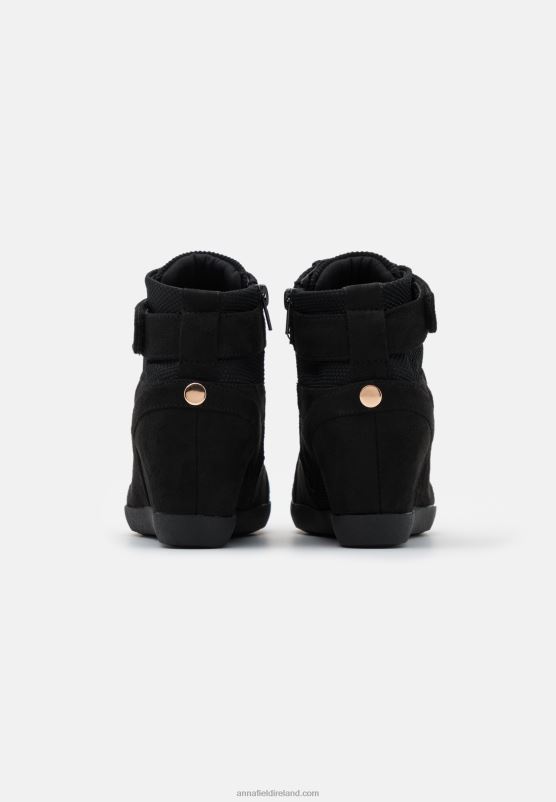 Z62T1228 Women Anna Field High-Top Trainers Black