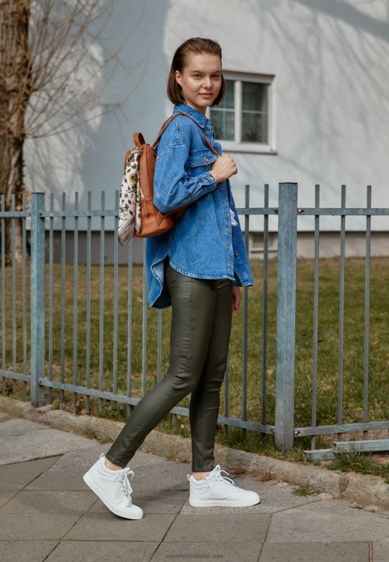 Z62T1233 Women Anna Field High-Top Trainers White