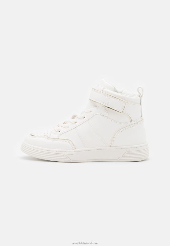 Z62T1234 Women Anna Field High-Top Trainers White/Gold