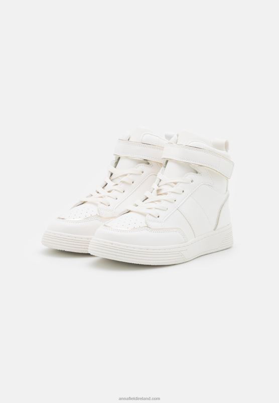 Z62T1234 Women Anna Field High-Top Trainers White/Gold