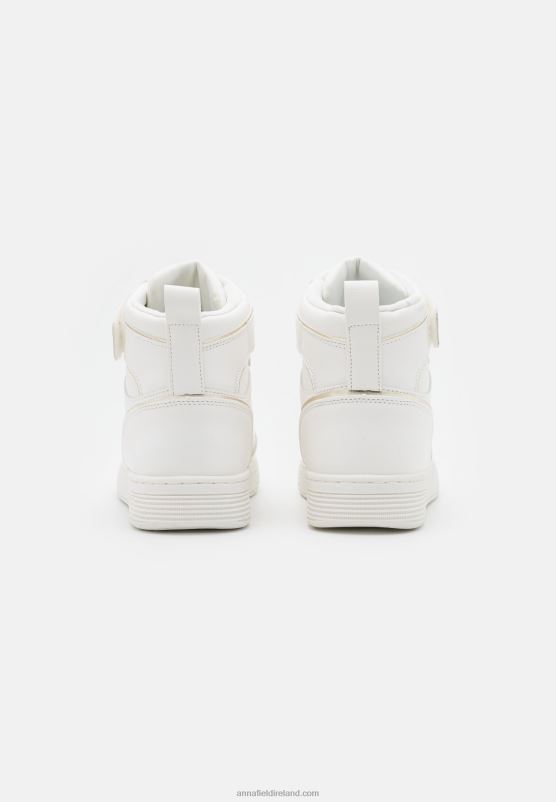 Z62T1234 Women Anna Field High-Top Trainers White/Gold