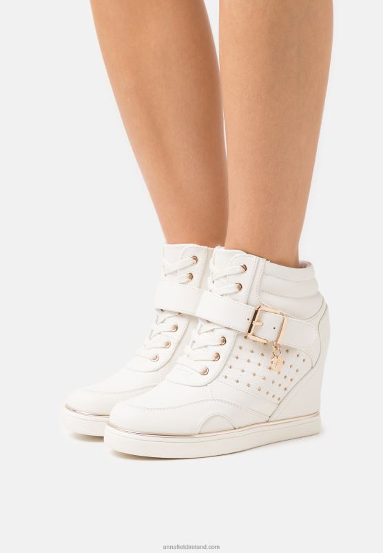 Z62T1239 Women Anna Field High-Top Trainers White