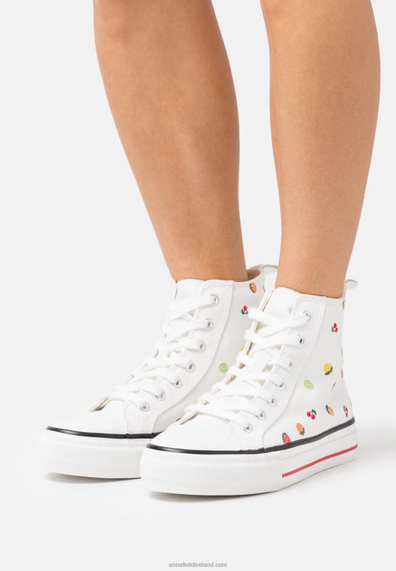 Z62T1240 Women Anna Field High-Top Trainers White